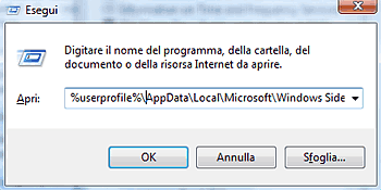 Apri, tasto Win + R